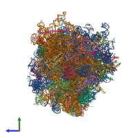 PDB entry 7mdz coloured by chain, side view.