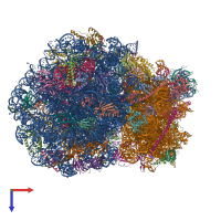 PDB entry 7mdz coloured by chain, top view.