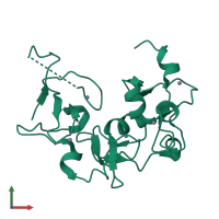 PDB entry 7mju coloured by chain, front view.