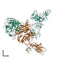 PDB entry 7mo8 coloured by chain, front view.