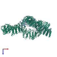 PDB entry 7mp5 coloured by chain, top view.