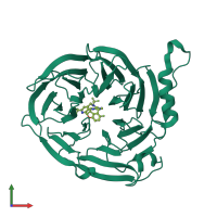 PDB entry 7msd coloured by chain, front view.