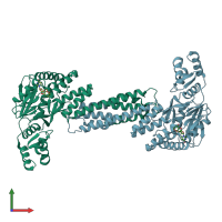 PDB entry 7msk coloured by chain, front view.