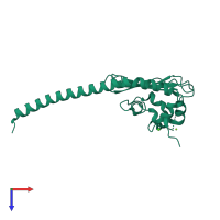 PDB entry 7mto coloured by chain, top view.