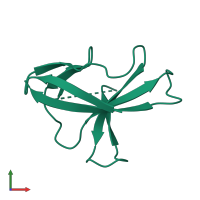 PDB entry 7mx9 coloured by chain, front view.