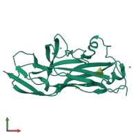 PDB entry 7mzq coloured by chain, front view.