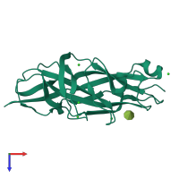 PDB entry 7mzq coloured by chain, top view.
