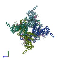 PDB entry 7n15 coloured by chain, side view.