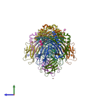 PDB entry 7n19 coloured by chain, side view.