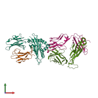 PDB entry 7n1e coloured by chain, front view.