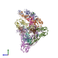 PDB entry 7n1h coloured by chain, side view.