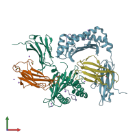 PDB entry 7n5q coloured by chain, front view.