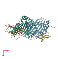 PDB entry 7n5q coloured by chain, top view.