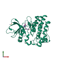 PDB entry 7n5y coloured by chain, front view.