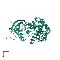 PDB entry 7n5y coloured by chain, top view.