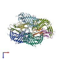 PDB entry 7n6d coloured by chain, top view.