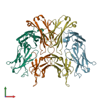 PDB entry 7n6p coloured by chain, front view.