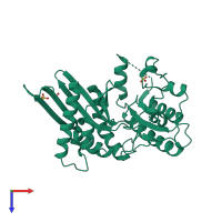 PDB entry 7n6z coloured by chain, top view.