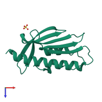 PDB entry 7n9i coloured by chain, top view.