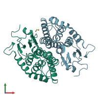 PDB entry 7ncm coloured by chain, front view.