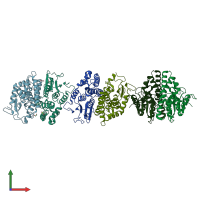 PDB entry 7ncn coloured by chain, front view.