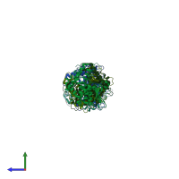 PDB entry 7ncn coloured by chain, side view.