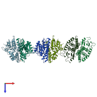 PDB entry 7ncn coloured by chain, top view.