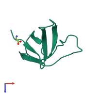 PDB entry 7nes coloured by chain, top view.