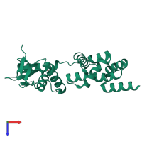 PDB entry 7ng0 coloured by chain, top view.