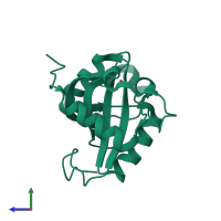 PDB entry 7ng2 coloured by chain, side view.