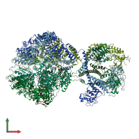 PDB entry 7ngl coloured by chain, front view.