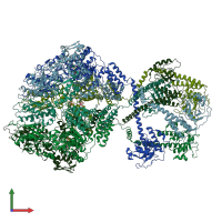 PDB entry 7ngp coloured by chain, front view.