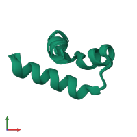 PDB entry 7nip coloured by chain, ensemble of 10 models, front view.