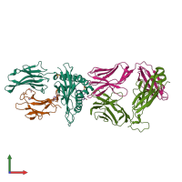 PDB entry 7nmg coloured by chain, front view.
