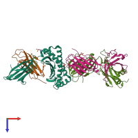 PDB entry 7nmg coloured by chain, top view.