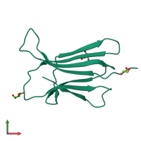 PDB entry 7nmr coloured by chain, front view.