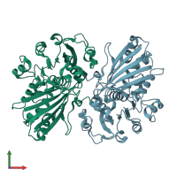 PDB entry 7nni coloured by chain, front view.