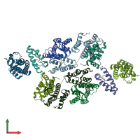 PDB entry 7no6 coloured by chain, front view.