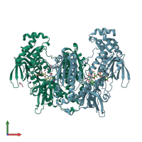 PDB entry 7npx coloured by chain, front view.