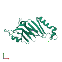 PDB entry 7nq6 coloured by chain, front view.