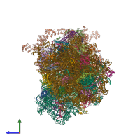 PDB entry 7nrc coloured by chain, side view.