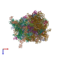 PDB entry 7nrc coloured by chain, top view.