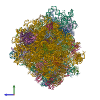 PDB entry 7nrd coloured by chain, side view.