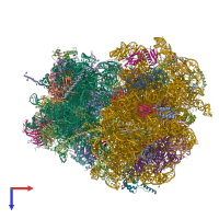 PDB entry 7nrd coloured by chain, top view.