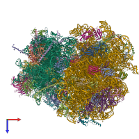 PDB entry 7nrd coloured by chain, top view.