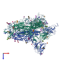PDB entry 7nta coloured by chain, top view.