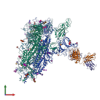 PDB entry 7ntc coloured by chain, front view.