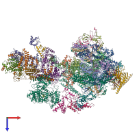 PDB entry 7nvz coloured by chain, top view.