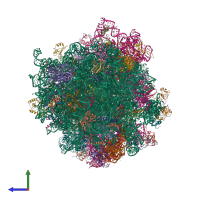 PDB entry 7nwg coloured by chain, side view.