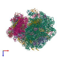 PDB entry 7nwg coloured by chain, top view.